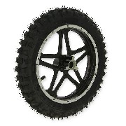 Ruota anteriore completa nero per mini moto cross (10'', tipo 1)