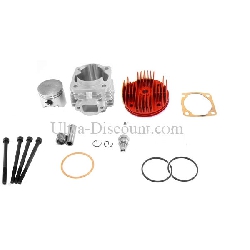 Kit mini moto 49cc 4 transferts asse di 12 mm (tipo A, rosso)