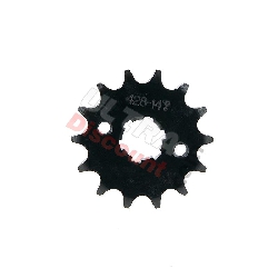 Pignone rinforzato a 14 denti per Pit Bike (428 : Ø:20mm), Ricambi Pit Bike