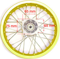 Cerchio posteriore per Pit Bike (1.40 x 10'', Tipo 1, oro)
