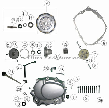 Anello fissaggio frizione per Quad Shineray 200cc