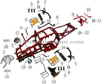 Ventola di raffreddamento per quad Shineray 200cc