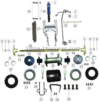 Corona 46 denti per quad 200cc H428